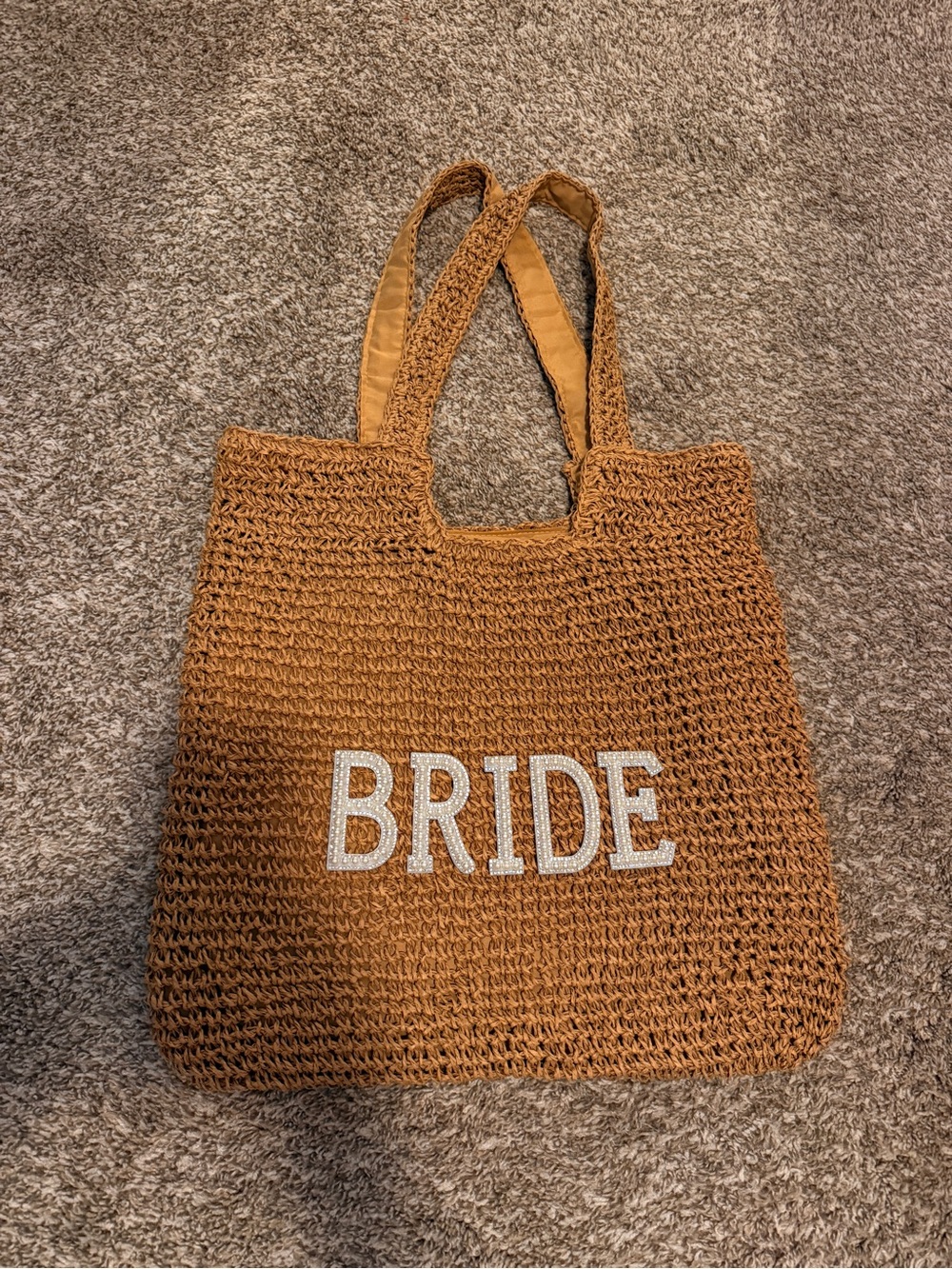 Braided Bride Tote Bag in Tan